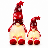 Red LED Christmas gnomes — small and large