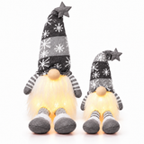 Grey LED Christmas gnomes — small and large