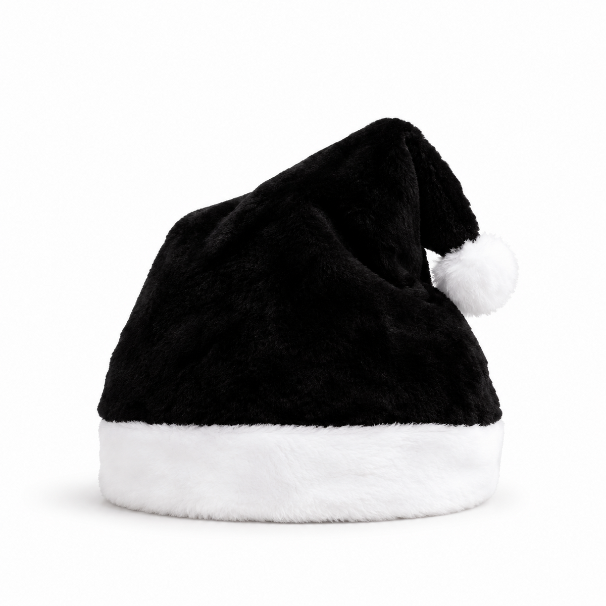 Black Santa hat on white background